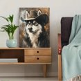 thumbnail image 5 of Qisvanset 12x16 Inch 2D Flat Framed Canvas Art, Cowboy Husky Dog Rustic Vintage Farmhouse Pet Portrait Country Wall Decor, 5 of 5