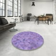 thumbnail image 4 of Ahgly Company Machine Washable Indoor Round Transitional Bright Lilac Purple Area Rugs, 3' Round, 4 of 7