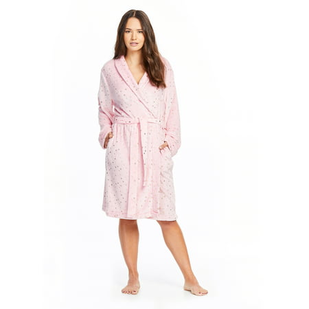 Be Yourself Womens Robe, Plush Fleece Bathrobe, Pink, Size XL | Walmart ...