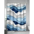 thumbnail image 5 of Shower Curtain Blue Ocean Bathroom Curtains with Hooks, Waterproof Fabric Abstract Waves Ombre Bath Shower Curtains Set for Bathroom Bathtubs Decor 36x72 Inch, 5 of 8