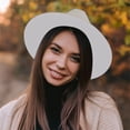 thumbnail image 3 of Solid Color Ribbon Bucket Hat, British Style Jazz Sun Hat, Unisex Casual Outdoor Headwear, Adjustable Breathable Stylish Cap for Outing Travel Leisure Vacation Classic Retro Fashion Hat,White, 3 of 7