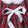 thumbnail image 6 of Douhoow Christmas Sister Matching Clothes,Baby Girl Red Plaid Doll Collar Jumpsuit/Dress, 6 of 9