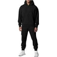 thumbnail image 2 of Men's Hooded Athletic Tracksuit Casual 2 Pieces Solid Color Block Hoodies and Sweatpants Set, 2 of 9