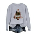 thumbnail image 4 of YUGYXL Christmas Sweatshirt Women Vintage Xmas Tree Print Shirt Plus Size Ugly Christmas Pullover Sweater Gray L, 4 of 6