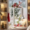 thumbnail image 3 of Valances for Windows Merry Christmas Snowman Red Truck Rod Pocket Short Curtain for bathroom living room bedroom Winter Snowy Scene Tree 1 Panel 54x18in, 3 of 7