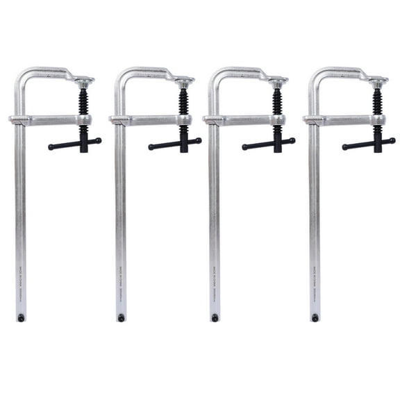 Rebar Clamp Set, Forged Rebar Clamps, Steel F-Clamps for Welding, Woodworking, Metalworking, DIY and Crafts 12" x 3", 4 pcs
