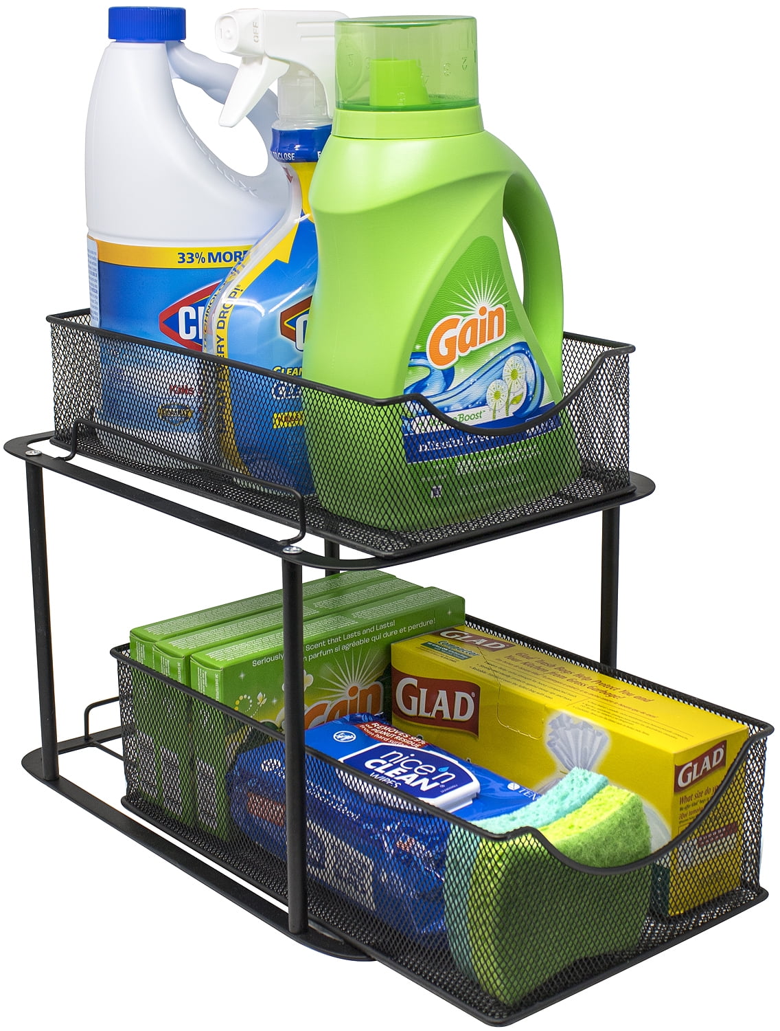 Kitchen Storage & Organization Bronze DecoBros Two Tier Mesh Sliding