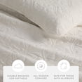thumbnail image 4 of Noble Linens Ivory Damask Pattern Quilted Coverlet Set, King / CalKing, 4 of 12