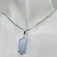 thumbnail image 7 of Natural Blue Chalcedony Rectangle Stardust Sterling Silver | 1.5" Long | Pendant, 7 of 7