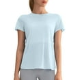thumbnail image 1 of Camiseta holgada con corte en la espalda para mujer: cuello redondo, manga corta, poliéster, para yoga/deporte (tallas S-XL), 1 of 4