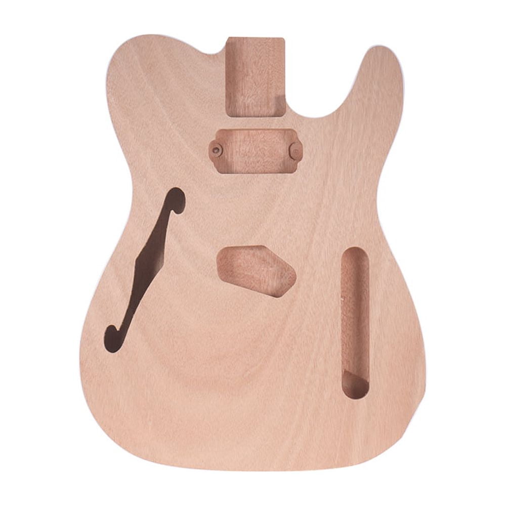 ammoon TL-F Unfinished Electric Guitar Body Blank Guitar Body Barrel DIY Mahogany and Composite Wooden Body Guitar Parts Accessories