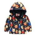 thumbnail image 1 of Toddler Girls Winter Coat Cartoon Printed Solid Color Lightweight Jacket Zipper Windproof Outwear Jacket Toddler Fall Spring Jacket 3-4 Years Kids Clothes, 1 of 4