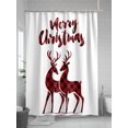 thumbnail image 5 of Merry Christmas Standard Shower Curtain Set, Waterproof Shower Curtains for Bathroom, Plaid Xmas Elk Seasonal Winter Holiday Washable Fabric Cloth Bath Curtain for Bathtub with Hooks 72x72 Inches, 5 of 6