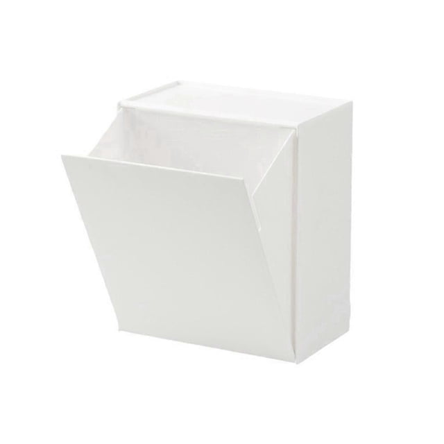 Square Wall-Hung Storage Box Bathroom Semi-Flip Paper Towel Garbage Bag Multifunctional Shelf