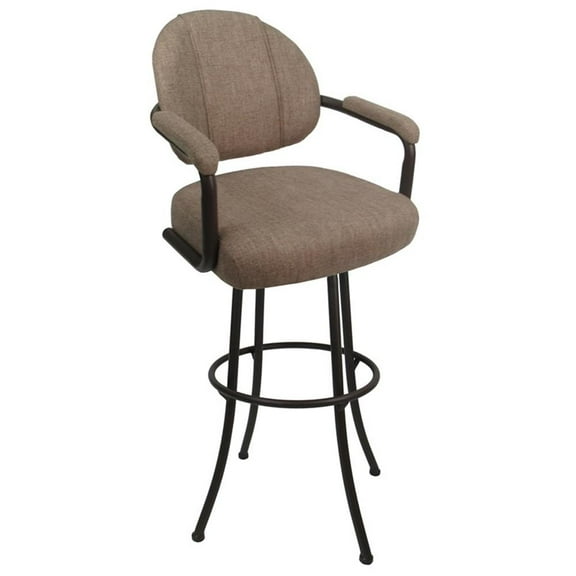 Extra Tall Swivel Metal Bar Stool 34" M-70 - Basin Beige - Coffee