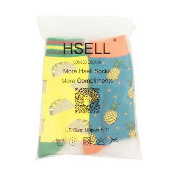 Funny Mens Colorful Dress Socks - HSELL Fun Novelty Cactus Patterned Crazy Design Crew Socks (Cactus 4 Pack)