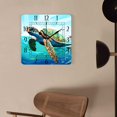 thumbnail image 4 of 14 Inch Wall Clock Battery Operated Square Clock Decorative for Office, Kitchen, Outdoor, Living Room，Watercolor Blue Turtle Beautiful Drawing, 4 of 4