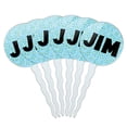 thumbnail image 1 of Jim Cupcake Picks Toppers - Set of 6 - Blue Speckles, 1 of 1