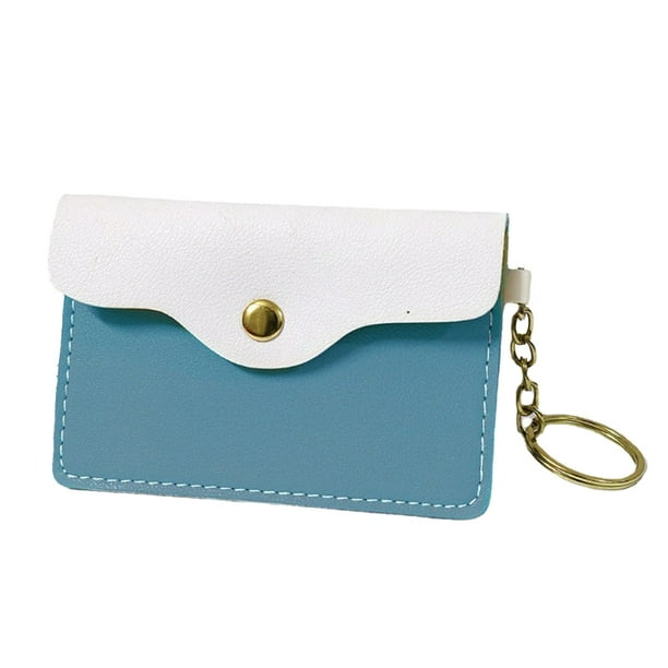 Sonducket Cartera de cuero para mujer, almacenamiento de llaves para tarjetas de crédito, fecha de viaje, llavero, monedero, bolsa organizadora de moda Carteras Azul claro Sonducket AP012544-09