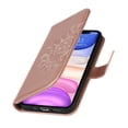 thumbnail image 5 of Allytech Wallet Case for iPhone 11,Magnetic Closure Folio Flip Card Slots Embossed PU Leather Full Protection Kickstand Phone Cover with Hand Strap,Rosegold, 5 of 10