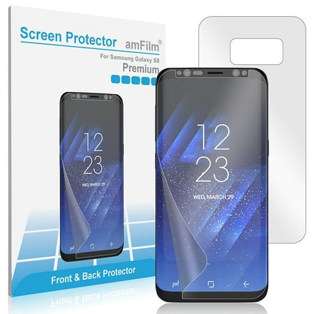 Samsung Galaxy S8 amFilm Full Cover Wet Application TPU HD Clear Screen Protector (Best Wet Application Screen Protector)