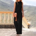 thumbnail image 2 of SRZYMJ Women's Jumpsuit with Pockets Stylish Women's Jumpsuit Elegant Solid Color Design Sleeveless Casual Wear Comfortable Loose Fit Fashionable Outfit for, 2 of 4