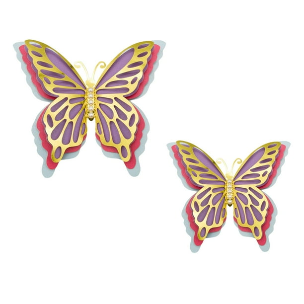 2x 3D mariposa calcomanías papel mariposas decoración mariposa pared decoración Violeta Zulema Pegatinas de pared
