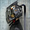 thumbnail image 3 of Casco integral para motocicleta, casco de carreras, casco de motocross, todoterreno, casco de motociclista, trenzas de individualidad, cuernos, 3 of 5
