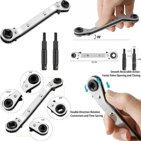 

Efficient and Professional Complete HVAC Air Conditioner Repair Tool Set for Enhanced Service Performance - Includes Ratcheting Wrench and Hex Bit Adapter - Perfect for Refrigeration Equi