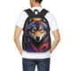 thumbnail image 4 of Balery Colorful Wolf Head Mochila para hombre y mujer - Tela Oxford 600D resistente - Gran capacidad, resistente al agua, ideal para la escuela, viajes y senderismo, 4 of 6