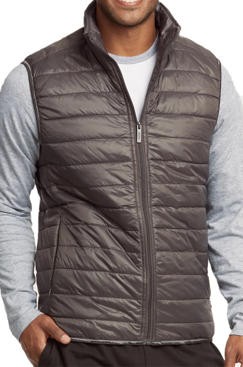 Men's Lightweight Full Zip Puffer Vest, Grey XL, 1 Count, 1 Pack 