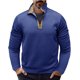 thumbnail image 1 of Blusa y camisa de manga larga con cuello alto para hombre, informal, de color liso, con cremallera, de poliéster, 1 of 6