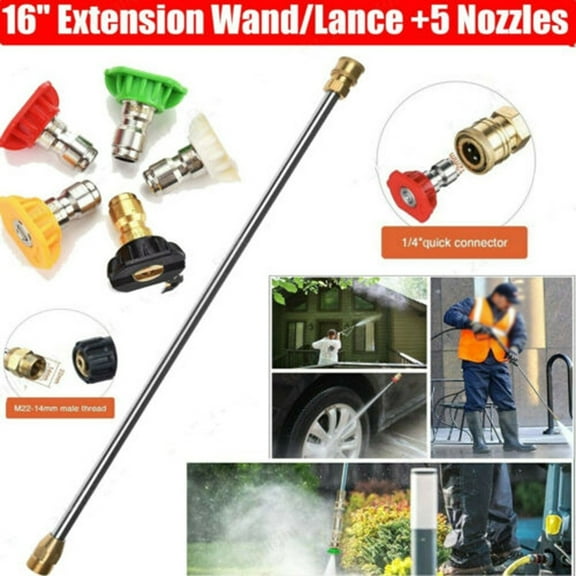 Gerich 4000PSI High Pressure Car Washer Spray Power Wand Lance Nozzle Tips Hose Kit