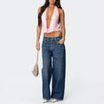 thumbnail image 4 of Tops de Cuello Halter para Mujer, Sin Mangas, con Escote en V Profundo y Cordones, Estilo Urbano de Verano Y2K Rosa L, 4 of 9