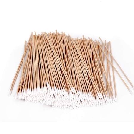 700 Pcs Count 6" Inch Long Cotton Swabs with Wooden Handles Cotton Tipped Applicator, Cleaning with Wood Handle for Oil Makeup Gun Applicators, Eye Ears Eyeshadow Brush and Remover Tool