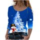thumbnail image 1 of Camisas de Navidad Para Mujer, Tops de Cuello Redondo, Blusa de Otoño Holgada de Manga Larga Con Estampado Informal A La Moda, Jersey Odeerbi  ODB196968, 1 of 5