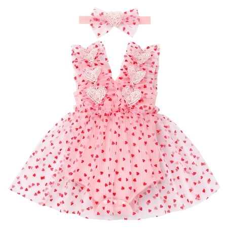 

IBTOM CASTLE Newborn Baby Girl 1st Birthday Outfit Butterfly Lace Tulle Romper Dress with Headband Cake Smash Photo Shoot