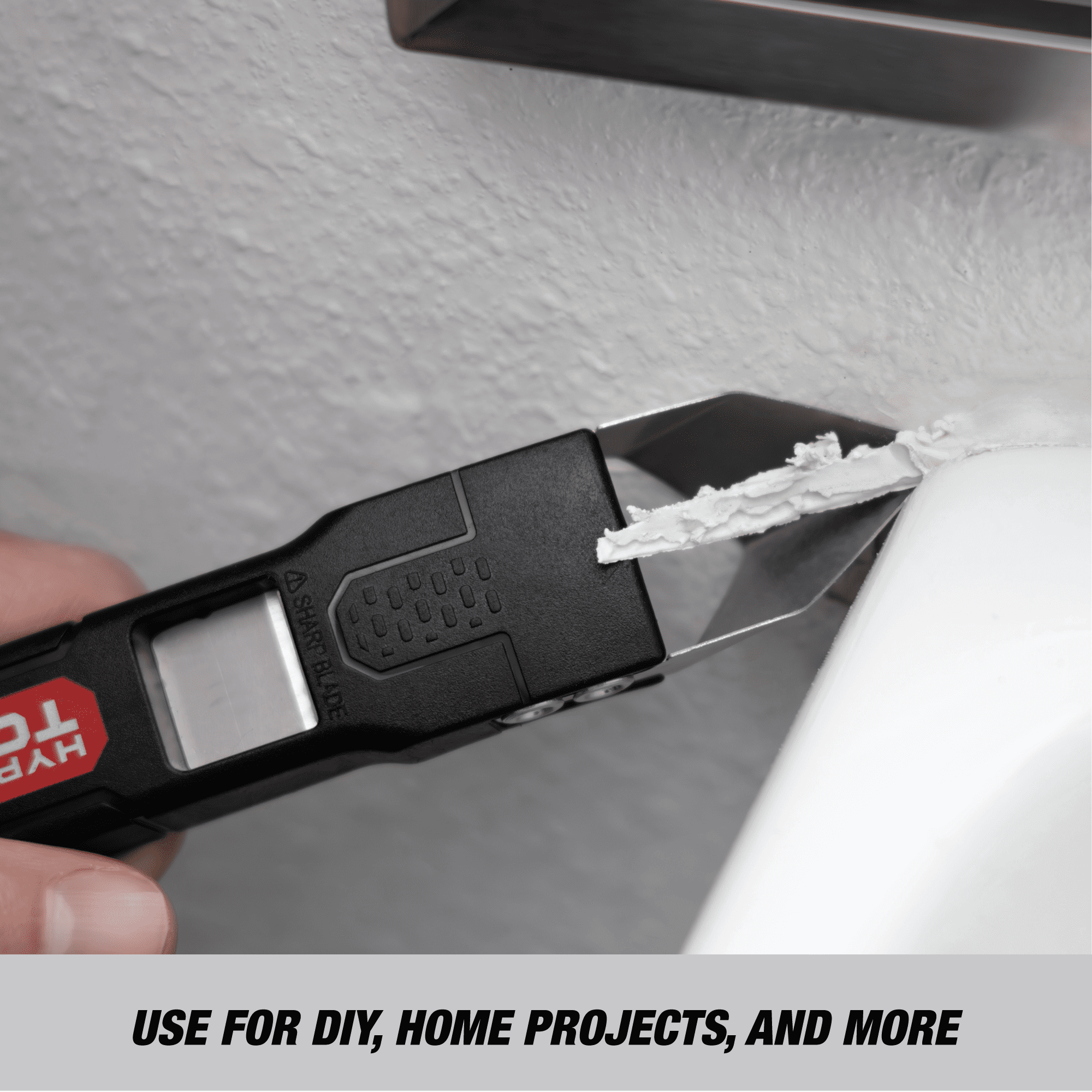 Hyper Tough 6-in-1 Caulk Tool, Caulk Strip Tube Tip Cutter, Universal