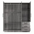 thumbnail image 7 of Better Home Product Violet Engineered Wood Wardrobe Armoire with Mirror in Gray, 7 of 7