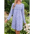 thumbnail image 4 of KISSGAL 2 Pack Nightgowns for Women Long Sleeve Nightshirts Soft Crew Neck Pajamas Dress Sleepwear ,Floral Printed , S-XXXL, 4 of 6