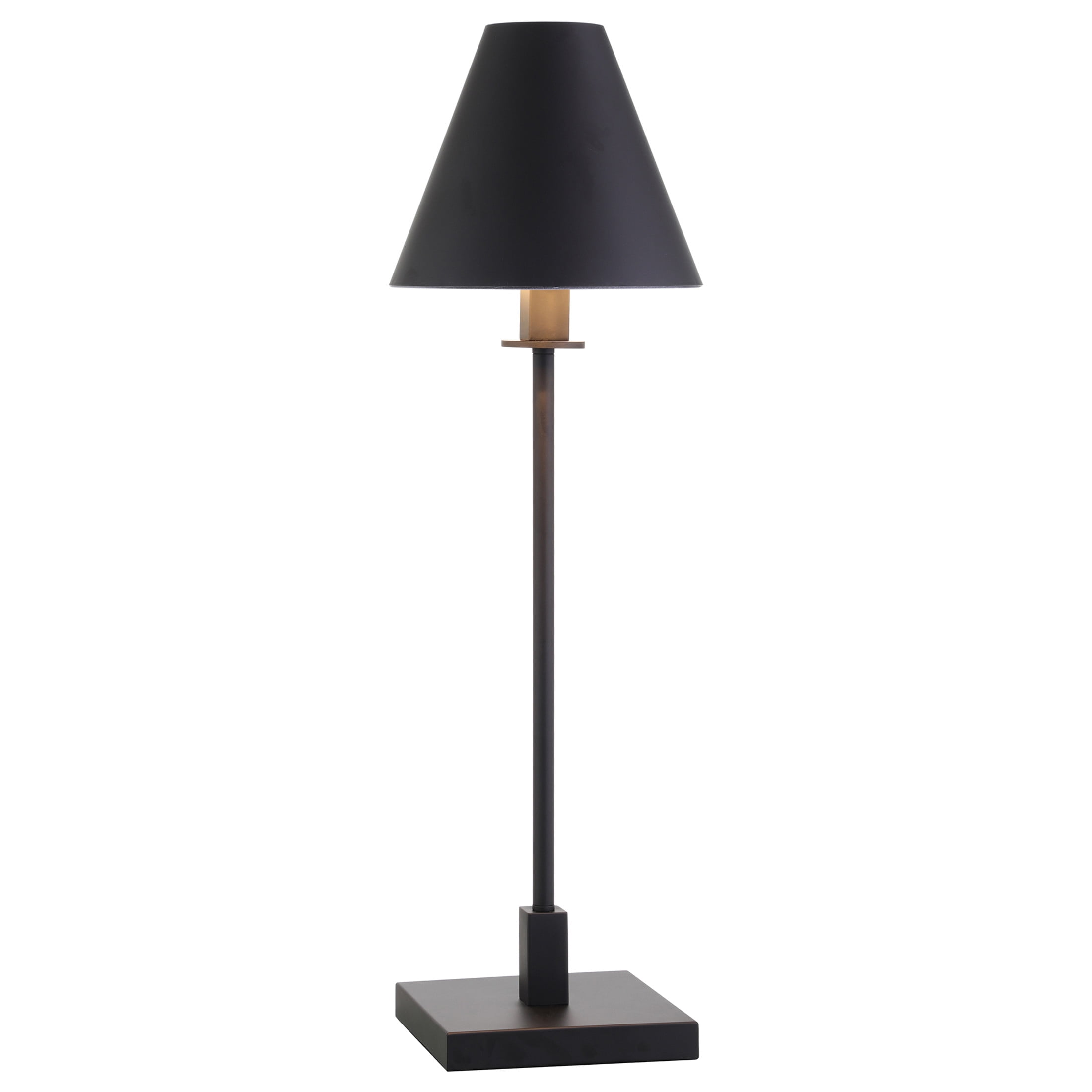 Evelyn&Zoe Clement 28" Modern Metal Table Lamp with Blackened Bronze Cone Metal Shade