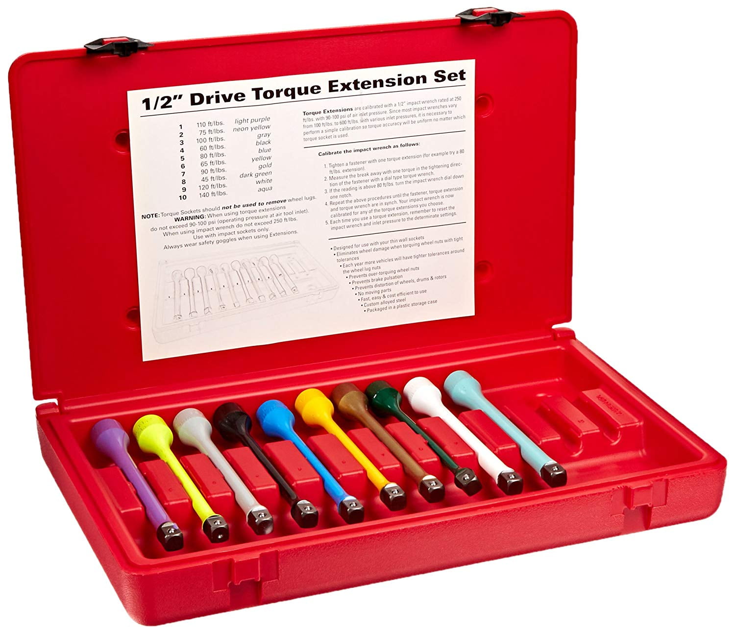 Ken Tool 30251 10 Piece Torque Extension Kit