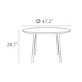 thumbnail image 5 of Luxury Commercial Living 5-Piece White and Taupe Brown Round Dining Set 47.5", 5 of 6