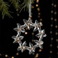 thumbnail image 4 of Colgante acrílico de copo de nieve navideño | Adorno transparente transparente para colgar lentejuelas transparentes 5,12"x5,12" | Plástico duradero, acento con purpurina | Decoración del árbol, 4 of 6