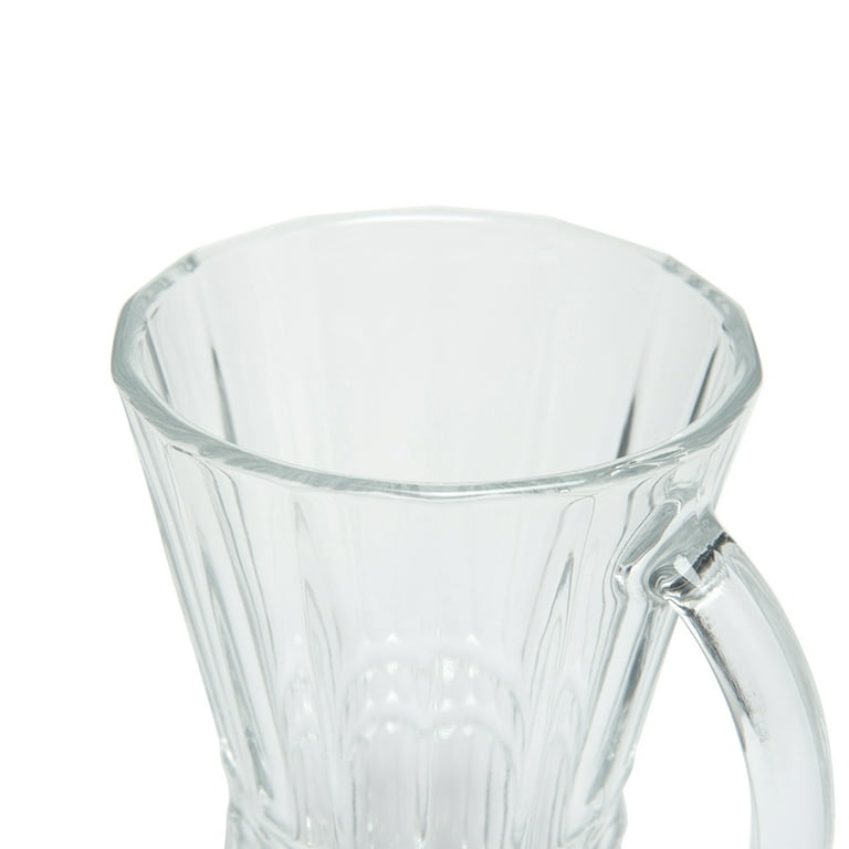 Glass Tea Cups Set with Handle, Clear Coffee Mugs Set of 6