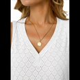 thumbnail image 1 of Camiseta Sin Mangas Estilo Bohemio con Cuello en V y Bordado de Ojales para Mujer, para Vacaciones en la Playa, Color M, 1 of 6