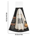 thumbnail image 3 of Halloween Specter Hold Pumpkin with Black Cat Hanging Towels with Loop Hand Towels Nylon Fastener Tape Design Dish Cloths 2 Pieces, 3 of 7