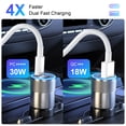 thumbnail image 2 of Car Charger, Quick Charging 48W 2-Port USB-C & USB-A Car Power Adapter PD/QC, 2 of 7