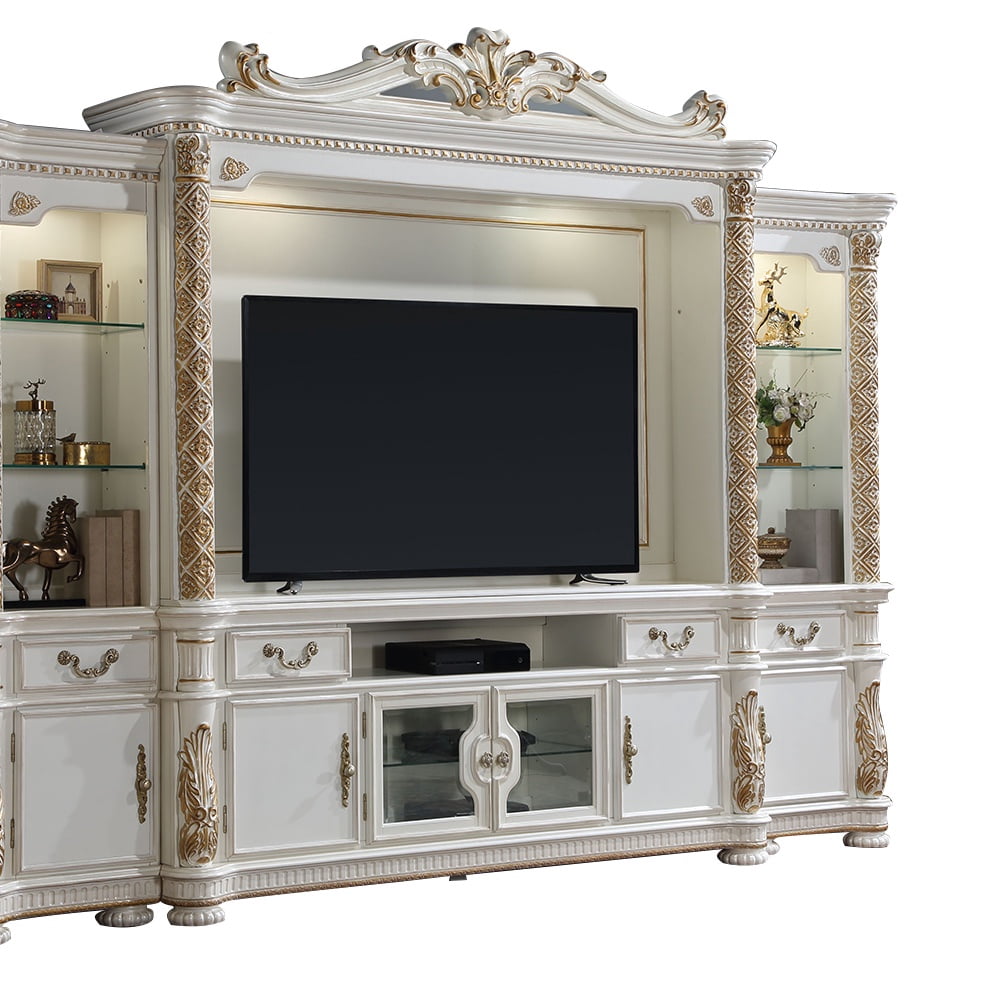 ACME Vendome Transitional Wood Entertainment Center in Antique Pearl