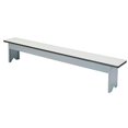 thumbnail image 2 of Free Standing Locker Bench Plastic Laminate Top w/Steel Pedestals, 72"W x 12"W x 18"H, 2 of 4
